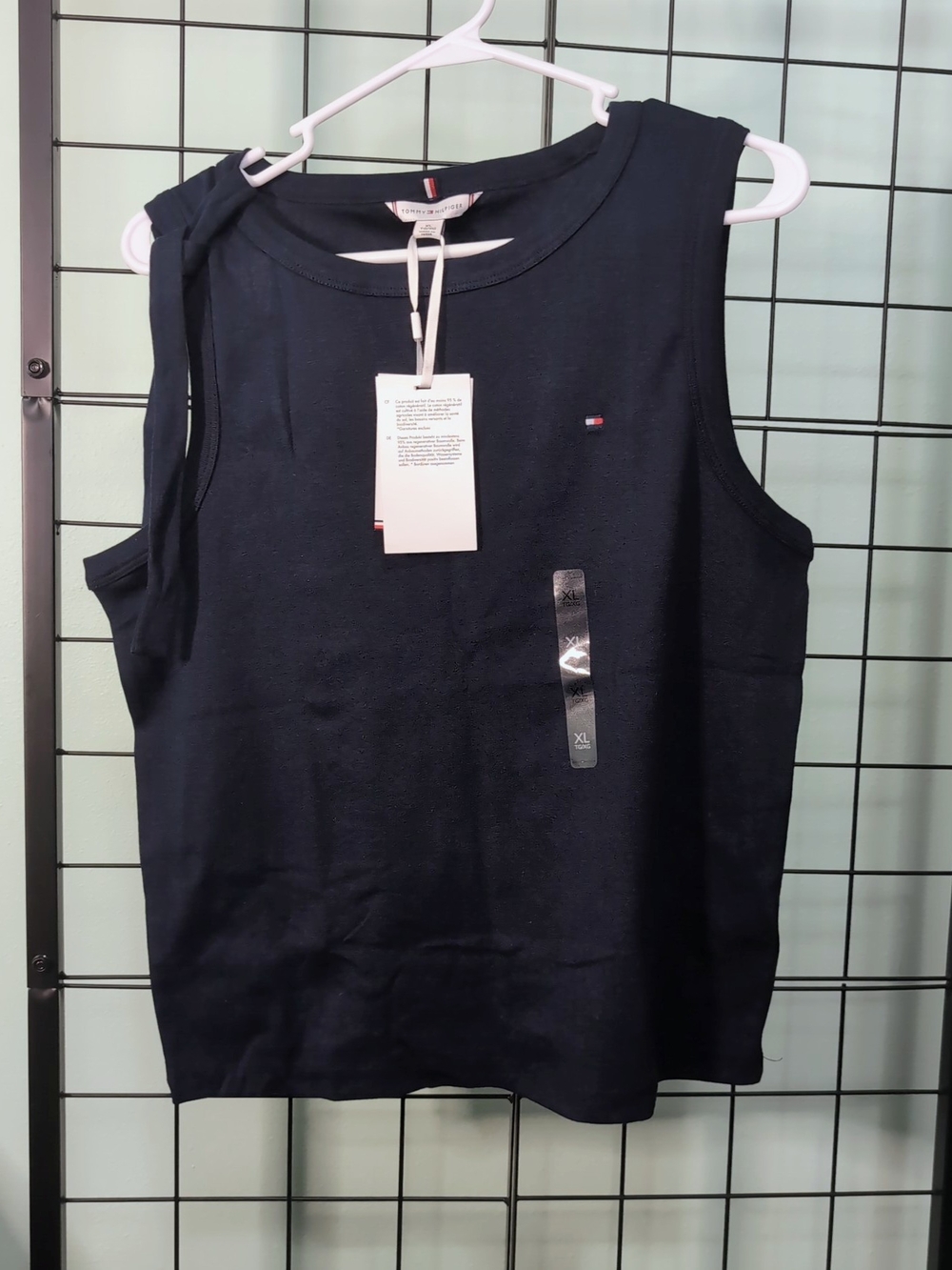 Tommy Hilfiger Women’s Sleeveless Side Tie Tank Top Navy Size XL NWT